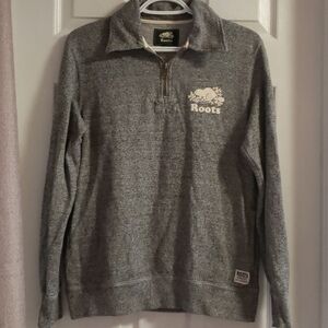 Roots 1/4 zip salt and pepper Pullover